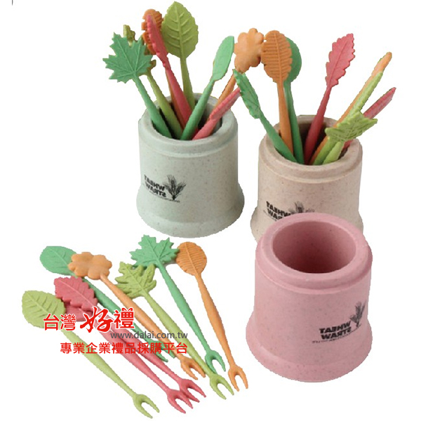 環保小麥樹葉水果叉